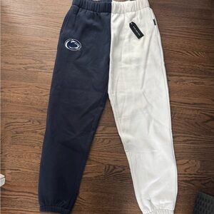 Two-Tone Joggers - Navy and White